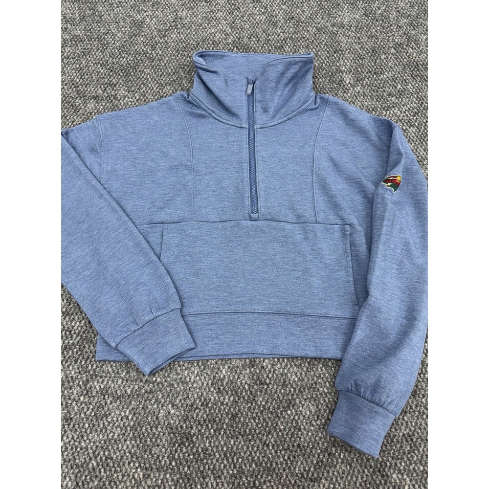 Minnesota Wild Travis Mathew Women's XS 1/2 Zip Cloud Sweatshirt Blue - New